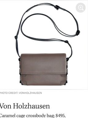 Von Holzhausen - Cage Crossbody Bag - Caramel and Black